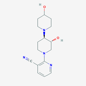 molecular formula C16H22N4O2 B5307367 2-[(3'R*,4'R*)-3',4-dihydroxy-1,4'-bipiperidin-1'-yl]nicotinonitrile 