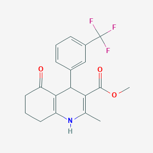 molecular formula C19H18F3NO3 B5307383 methyl 2-methyl-5-oxo-4-[3-(trifluoromethyl)phenyl]-1,4,5,6,7,8-hexahydro-3-quinolinecarboxylate 