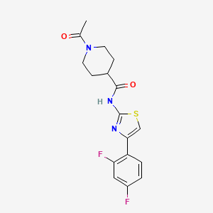 1-acetyl-N-[4-(2,4-difluorophenyl)-1,3-thiazol-2-yl]-4-piperidinecarboxamide