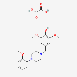 molecular formula C22H28N2O8 B5307485 2,6-dimethoxy-4-{[4-(2-methoxyphenyl)-1-piperazinyl]methyl}phenol ethanedioate (salt) 