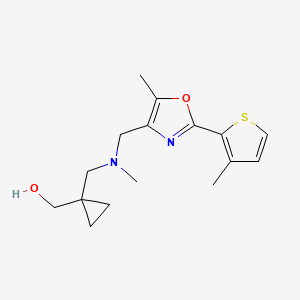 molecular formula C16H22N2O2S B5307505 {1-[(methyl{[5-methyl-2-(3-methyl-2-thienyl)-1,3-oxazol-4-yl]methyl}amino)methyl]cyclopropyl}methanol 