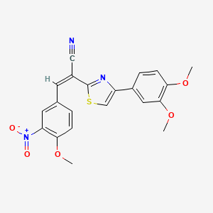 2-[4-(3,4-dimethoxyphenyl)-1,3-thiazol-2-yl]-3-(4-methoxy-3-nitrophenyl)acrylonitrile