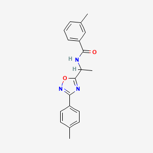 molecular formula C19H19N3O2 B5307555 3-methyl-N-{1-[3-(4-methylphenyl)-1,2,4-oxadiazol-5-yl]ethyl}benzamide 