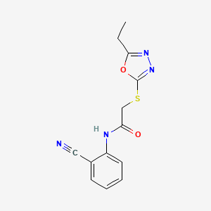 molecular formula C13H12N4O2S B5307590 N-(2-cyanophenyl)-2-[(5-ethyl-1,3,4-oxadiazol-2-yl)thio]acetamide 