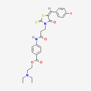 2-(diethylamino)ethyl 4-({3-[5-(4-fluorobenzylidene)-4-oxo-2-thioxo-1,3-thiazolidin-3-yl]propanoyl}amino)benzoate