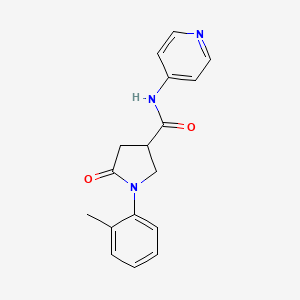 molecular formula C17H17N3O2 B5307632 1-(2-methylphenyl)-5-oxo-N-pyridin-4-ylpyrrolidine-3-carboxamide 