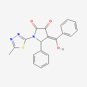 molecular formula C20H15N3O3S B5307679 4-benzoyl-3-hydroxy-1-(5-methyl-1,3,4-thiadiazol-2-yl)-5-phenyl-1,5-dihydro-2H-pyrrol-2-one 