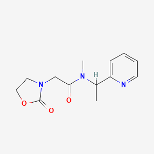 molecular formula C13H17N3O3 B5307688 N-methyl-2-(2-oxo-1,3-oxazolidin-3-yl)-N-(1-pyridin-2-ylethyl)acetamide 