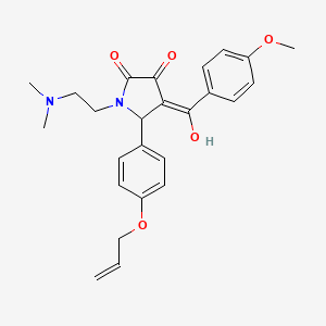 molecular formula C25H28N2O5 B5307707 5-[4-(allyloxy)phenyl]-1-[2-(dimethylamino)ethyl]-3-hydroxy-4-(4-methoxybenzoyl)-1,5-dihydro-2H-pyrrol-2-one 