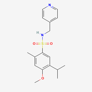 molecular formula C17H22N2O3S B5307757 5-isopropyl-4-methoxy-2-methyl-N-(4-pyridinylmethyl)benzenesulfonamide 