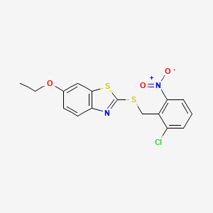 2-[(2-chloro-6-nitrobenzyl)thio]-6-ethoxy-1,3-benzothiazole