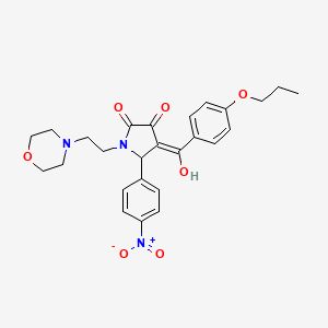 molecular formula C26H29N3O7 B5307778 3-hydroxy-1-[2-(4-morpholinyl)ethyl]-5-(4-nitrophenyl)-4-(4-propoxybenzoyl)-1,5-dihydro-2H-pyrrol-2-one 