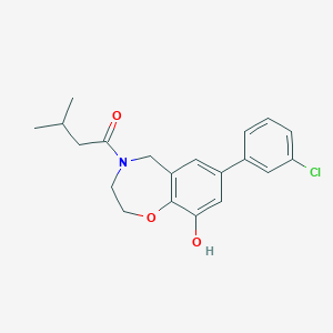 molecular formula C20H22ClNO3 B5307794 7-(3-chlorophenyl)-4-(3-methylbutanoyl)-2,3,4,5-tetrahydro-1,4-benzoxazepin-9-ol 