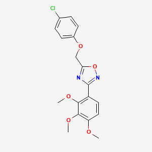 molecular formula C18H17ClN2O5 B5307833 5-[(4-chlorophenoxy)methyl]-3-(2,3,4-trimethoxyphenyl)-1,2,4-oxadiazole 