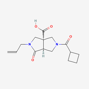 molecular formula C15H20N2O4 B5307836 (3aR*,6aS*)-2-allyl-5-(cyclobutylcarbonyl)-1-oxohexahydropyrrolo[3,4-c]pyrrole-3a(1H)-carboxylic acid 