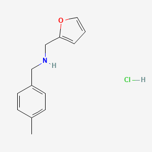 molecular formula C13H16ClNO B5307847 (2-furylmethyl)(4-methylbenzyl)amine hydrochloride 