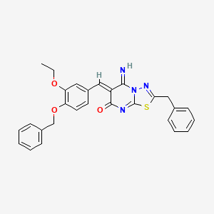 molecular formula C28H24N4O3S B5307865 2-benzyl-6-[4-(benzyloxy)-3-ethoxybenzylidene]-5-imino-5,6-dihydro-7H-[1,3,4]thiadiazolo[3,2-a]pyrimidin-7-one 