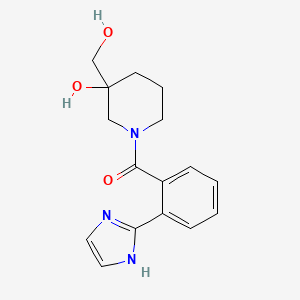 molecular formula C16H19N3O3 B5307901 3-(hydroxymethyl)-1-[2-(1H-imidazol-2-yl)benzoyl]-3-piperidinol 