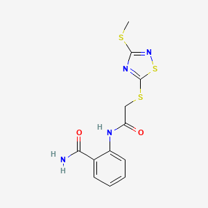 2-[({[3-(methylthio)-1,2,4-thiadiazol-5-yl]thio}acetyl)amino]benzamide