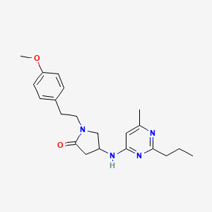 molecular formula C21H28N4O2 B5307961 1-[2-(4-methoxyphenyl)ethyl]-4-[(6-methyl-2-propylpyrimidin-4-yl)amino]pyrrolidin-2-one 