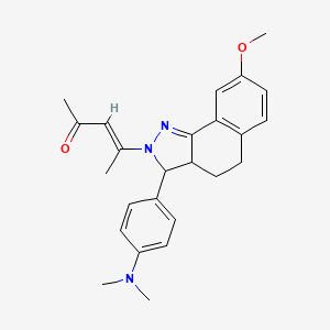 4-{3-[4-(dimethylamino)phenyl]-8-methoxy-3,3a,4,5-tetrahydro-2H-benzo[g]indazol-2-yl}-3-penten-2-one