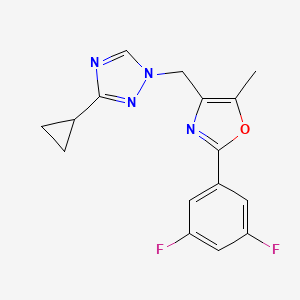 3-cyclopropyl-1-{[2-(3,5-difluorophenyl)-5-methyl-1,3-oxazol-4-yl]methyl}-1H-1,2,4-triazole