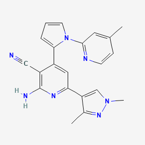 2-amino-6-(1,3-dimethyl-1H-pyrazol-4-yl)-4-[1-(4-methylpyridin-2-yl)-1H-pyrrol-2-yl]nicotinonitrile