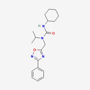 molecular formula C19H26N4O2 B5308013 N'-cyclohexyl-N-isopropyl-N-[(3-phenyl-1,2,4-oxadiazol-5-yl)methyl]urea 