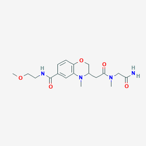 3-{2-[(2-amino-2-oxoethyl)(methyl)amino]-2-oxoethyl}-N-(2-methoxyethyl)-4-methyl-3,4-dihydro-2H-1,4-benzoxazine-6-carboxamide