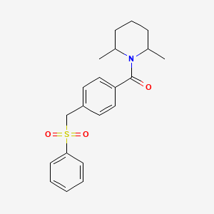 molecular formula C21H25NO3S B5308079 2,6-dimethyl-1-{4-[(phenylsulfonyl)methyl]benzoyl}piperidine 