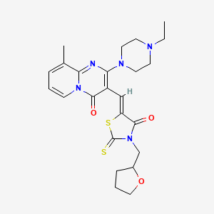 2-(4-ethyl-1-piperazinyl)-9-methyl-3-{[4-oxo-3-(tetrahydro-2-furanylmethyl)-2-thioxo-1,3-thiazolidin-5-ylidene]methyl}-4H-pyrido[1,2-a]pyrimidin-4-one