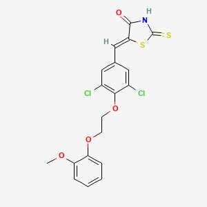 molecular formula C19H15Cl2NO4S2 B5308092 5-{3,5-dichloro-4-[2-(2-methoxyphenoxy)ethoxy]benzylidene}-2-thioxo-1,3-thiazolidin-4-one 