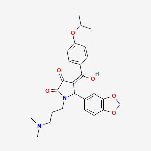 molecular formula C26H30N2O6 B5308093 5-(1,3-benzodioxol-5-yl)-1-[3-(dimethylamino)propyl]-3-hydroxy-4-(4-isopropoxybenzoyl)-1,5-dihydro-2H-pyrrol-2-one 