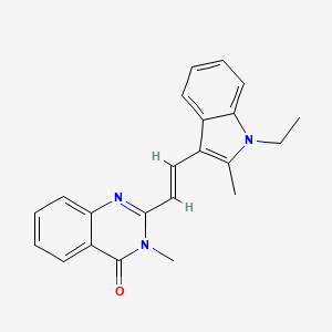 molecular formula C22H21N3O B5308128 2-[2-(1-ethyl-2-methyl-1H-indol-3-yl)vinyl]-3-methyl-4(3H)-quinazolinone 