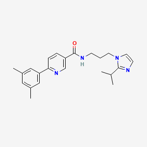 molecular formula C23H28N4O B5308158 6-(3,5-dimethylphenyl)-N-[3-(2-isopropyl-1H-imidazol-1-yl)propyl]nicotinamide 