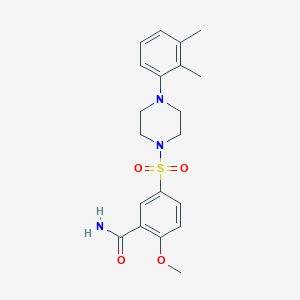 molecular formula C20H25N3O4S B5308167 5-{[4-(2,3-dimethylphenyl)-1-piperazinyl]sulfonyl}-2-methoxybenzamide 