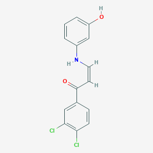 molecular formula C15H11Cl2NO2 B5308192 1-(3,4-dichlorophenyl)-3-[(3-hydroxyphenyl)amino]-2-propen-1-one 