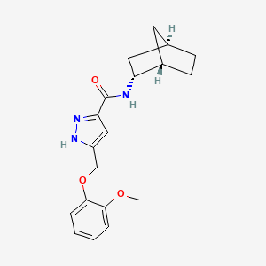 molecular formula C19H23N3O3 B5308200 N-[(1S*,2R*,4R*)-bicyclo[2.2.1]hept-2-yl]-5-[(2-methoxyphenoxy)methyl]-1H-pyrazole-3-carboxamide 