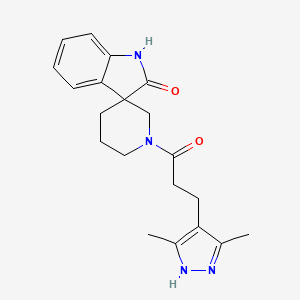 molecular formula C20H24N4O2 B5308234 1'-[3-(3,5-dimethyl-1H-pyrazol-4-yl)propanoyl]spiro[indole-3,3'-piperidin]-2(1H)-one 