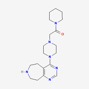 molecular formula C19H30N6O B5308275 4-{4-[2-oxo-2-(1-piperidinyl)ethyl]-1-piperazinyl}-6,7,8,9-tetrahydro-5H-pyrimido[4,5-d]azepine dihydrochloride 