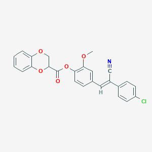 4-[2-(4-chlorophenyl)-2-cyanovinyl]-2-methoxyphenyl 2,3-dihydro-1,4-benzodioxine-2-carboxylate