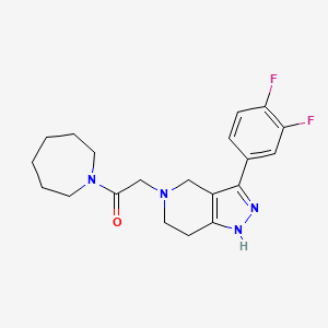 molecular formula C20H24F2N4O B5308322 5-(2-azepan-1-yl-2-oxoethyl)-3-(3,4-difluorophenyl)-4,5,6,7-tetrahydro-1H-pyrazolo[4,3-c]pyridine 