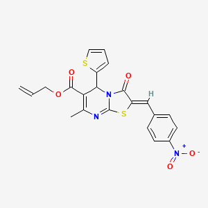 allyl 7-methyl-2-(4-nitrobenzylidene)-3-oxo-5-(2-thienyl)-2,3-dihydro-5H-[1,3]thiazolo[3,2-a]pyrimidine-6-carboxylate