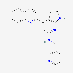 molecular formula C22H17N5 B5308364 N-(pyridin-3-ylmethyl)-4-quinolin-2-yl-1H-pyrrolo[2,3-b]pyridin-6-amine 