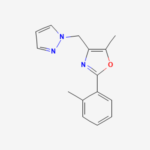 5-methyl-2-(2-methylphenyl)-4-(1H-pyrazol-1-ylmethyl)-1,3-oxazole