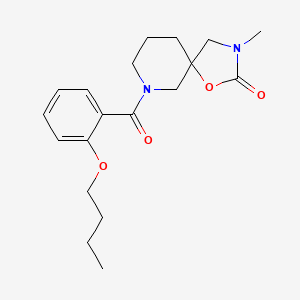 molecular formula C19H26N2O4 B5308372 7-(2-butoxybenzoyl)-3-methyl-1-oxa-3,7-diazaspiro[4.5]decan-2-one 