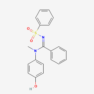 molecular formula C20H18N2O3S B5308455 N-(4-hydroxyphenyl)-N-methyl-N'-(phenylsulfonyl)benzenecarboximidamide 