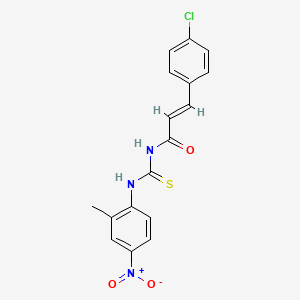 3-(4-chlorophenyl)-N-{[(2-methyl-4-nitrophenyl)amino]carbonothioyl}acrylamide