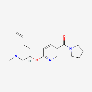 molecular formula C18H27N3O2 B5308524 N,N-dimethyl-1-((2R,5S)-5-{[5-(pyrrolidin-1-ylcarbonyl)pyridin-2-yl]methyl}tetrahydrofuran-2-yl)methanamine 