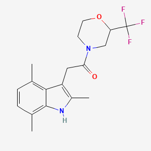 2,4,7-trimethyl-3-{2-oxo-2-[2-(trifluoromethyl)morpholin-4-yl]ethyl}-1H-indole